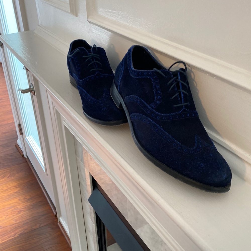 Cole Haan Cambridge Wing OX Dress Shoes - ELVIS Blue Suede Shoes -